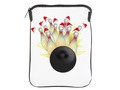 *** Christmas Bowling Ball And Pins with Santa Hats iPad Sleeve * Have a Sporty Christmas!…