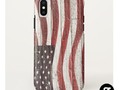 Painted American Flag on Rustic Wood Texture Case-Mate iPhone Case  * Case-Mate Tough Apple iPhone XS Case *…