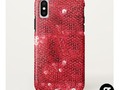 Faux Red Sequin Pattern Image Case-Mate iPhone Case * Case-Mate Tough Apple iPhone XS Case *…