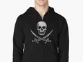 "Glassy Pirate Skull & Sword Crossbones " Zipped Hoodie by Gravityx9 | Redbubble