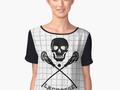 "Skull and Lacrosse Sticks " Women's Chiffon Top by Gravityx9 | Redbubble