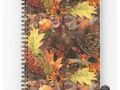 * Autumn Pine Cones and Fall Leaves" Spiral Notebooks by #Gravityx9 | Redbubble * Fall leaves, pine cones, golden y…