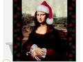 * Christmas Mona Lisa Wearing a Santa Hat Shower Curtain by #Gravityx9 at #Cafepress #Spoofingthearts *