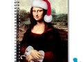 Mona Lisa With Santa Hat Spiral Notebook for Sale by Gravityx9 Designs