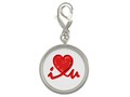 i ♥ u (i heart you) charm * A lovely little gift for your sweetheart. Choose from round or square shape. Choose fro…