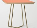 Living Coral Color Pinstripes Side Table by gx9designs | Society6