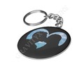 Couple Kissing Silhouette with Blue Sky Heart Keychain -   * Couple Kissing...