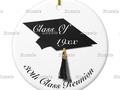 #Graduation Cap & Diploma - High School Reunion Ceramic Ornament - by #Just4grad - Add Background color and student…