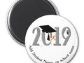 * Silver Class of 2019 Grad Cap and Diploma Magnet * CONGRATS TO THE GRAD OF THE CLASS OF 2019! A Fun…
