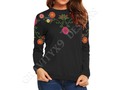 Flowers on the Vine Black All Over Print Crewneck Sweatshirt - * Sweatshirt...