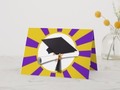 Graduation Cap w/Diploma - Gold & Purple Card