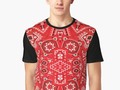 "Red Bandanna Pattern" T-shirt by Gravityx9 | Redbubble * Red bandana (Bandanna) pattern with black and white desig…