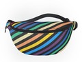 Rainbow Stripes with Black #FannyPack by #Gravityx9 | #Society6 * Features an adjustable waist strap and is made fr…