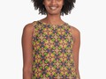 "Pears and Hearts Brown Motif Pattern" Sleeveless Top by Gravityx9 | Redbubble * Patterned tiling with red hearts a…