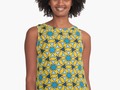 " Blue Stars on Golden Background" Sleeveless Top by Gravityx9 | Redbubble * Shades of blue abstract doodle art dra…