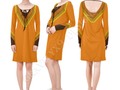 * Ethnic Orange, Brown, Rust and Yellow Long Sleeve String Tie Dress by #Gravityx9 at Arts…
