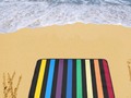 `` #Stripes4you * Bold and Bright Rainbow Stripes with Black #BeachMat / #PicnicMat By #Gravityx9 at #Artsadd * Pe…