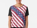 * * ' American Flag Distressed' Chiffon Top by Gravityx9 * * The American Flag designed wi…