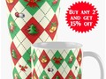 *You can use RBC-B158944EB to get 15% off on Redbubble* 'Christmas #Argyle Diamond Pattern ' Mug by Gravityx9 * Red…