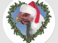 * Christmas Chicken * White Plymouth Rock Classic Round Sticker * #chicken #chickensticker #ChristmasStickers…