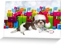 * ' Shih Tzu Christmas Dog ' Greeting Card by Gravityx9 * Cute Shih Tzu mixed puppy is ready for the Christmas Seas…