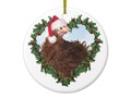 * Christmas Chicken * Frizzle Chicken Ceramic ChristmasOrnament available in several shape options. Add name, yea…