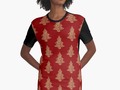 'Golden Christmas Tree' T-Shirt Dress - * “Golden Christmas Tree” Graphic T-Shirt Dress by…