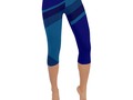 * Workout Wear or Casual Fashion *Classic Blue Layers on Dark Blue Low Rise Capri Leggings by Gravityx9 at Artsadd…