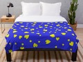📷 “Yellow Hearts Floating Pattern” Throw Blanket by Gravityx9 | Redbubble * Black outlines…