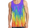 📷 * Workout Wear / Casual Men’s Wear * Flames Paint Abstract Purple Men’s All Over Print Ta…