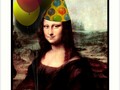 'Mona Lisa Birthday ' Art Print by Gravityx9 - *  * Mona Lisa is ready for a party! Fun par…