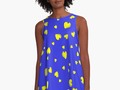 * 'Yellow Hearts Floating on Blue Pattern' A-Line Dress by #Gravityx9 at Redbubble * Black outlines on these floati…