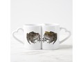 * Frog Prince and Kissing Frog Coffee Mug Set * Funny Kissing Frog and Frog Prince Couples Mug * Add background co…