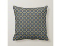 * Classic Blue with Gold Batik Pattern Throw Pillow | * Gold Batik Pattern with Classic Blue, the Pantone Color for…