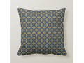 * Classic Blue with Gold Batik Pattern Throw Pillow | * Gold Batik Pattern with Classic Blue, the Pantone Color for…