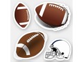 * Footballs and Football Helmet Sticker | * Fun variety of football themed designs. * Stickers are available in sev…