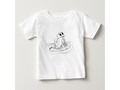 * Little Frog on a Lily Pad Sketch Baby T-Shirt | * A cute, little frog, sits on the lily pad. * A simple, hand d…