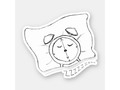 ** Sleeping Alarm Clock Sketch Sticker |* Cozy on a fluffy pillow, this alarm clock has hit the Snooze Button too m…