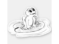 ** Little Frog on a Lily Pad Sketch Sticker | * A cute, little frog, sits on the lily pad. * A simple, hand drawn s…
