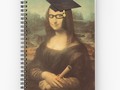 * 'Mona Lisa Graduate with Glasses' Spiral Notebook by Gravityx9 * Available in a selection…