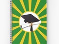 * 'Green and Gold School Colors Graduation ' Spiral Notebook by Gravityx9 * Available in a…