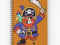 * 'Cartoon Pirate with Peg Leg & Parrot' Spiral Notebook by Gravityx9 * Available in a sele…