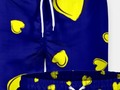 * Yellow Hearts on Navy Blue Swim Shorts / Swim Trunks and One-Piece Swimsuit * * Matching…