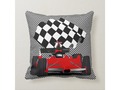 * Red Race Car with Checkered Flag Throw Pillow by Gravityx9 at Zazzle * Pillows are also a…