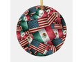 📷 * Distressed Mexican/American Flags - US & Mexican Ceramic Ornament by #Gravityx9 at Zazz…