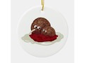 📷 * Cute Meatball Eating Spaghetti Ceramic Ornament at Zazzle #Gravityx9 * Custom ornaments…