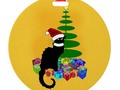 * Merry Christmas Le Chat Noir With Santa Hat Ornaments by #Gravityx9 at Cafepress…