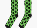 * St. Patrick's Day iRISH - Clover with Ear Buds * Black on Green Socks by #Gravityx9 | Red…