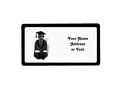 Meerkat Graduate W/Grey Gown & Black Sash Label via zazzle
