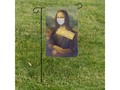 * 20% off with code SPOOKYWEEKND ends today *  Mona Lisa Says Please Wear a Mask Garden Flag via zazzle